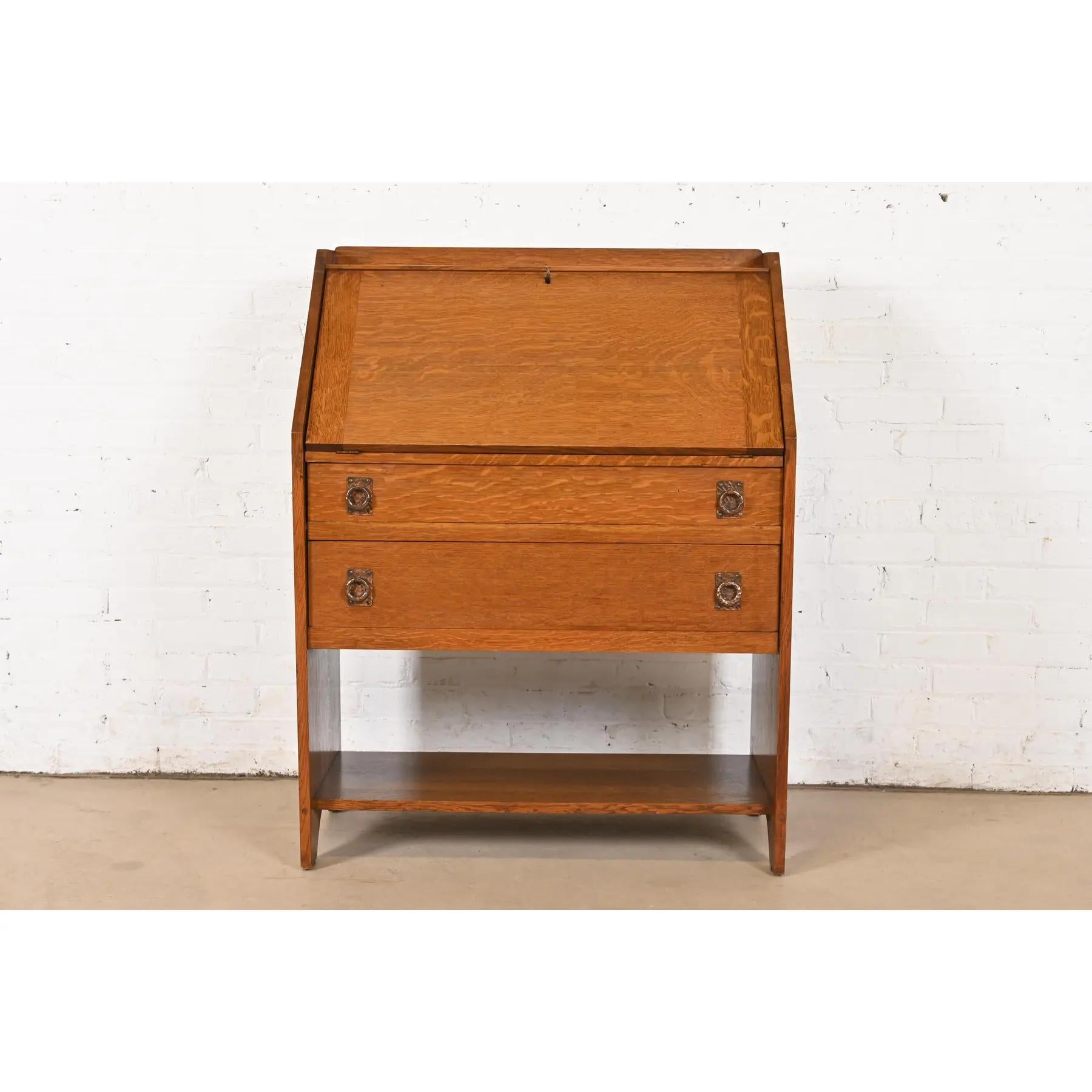 Lifetime Furniture Antike Mission Eichenholz Arts & Crafts Sekretär-Schreibtisch mit aus Eichenholz (amerikanisch) im Angebot