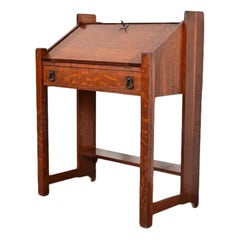 Lifetime Furniture Antique Mission Oak Arts & Crafts Drop Front Secretary Desk