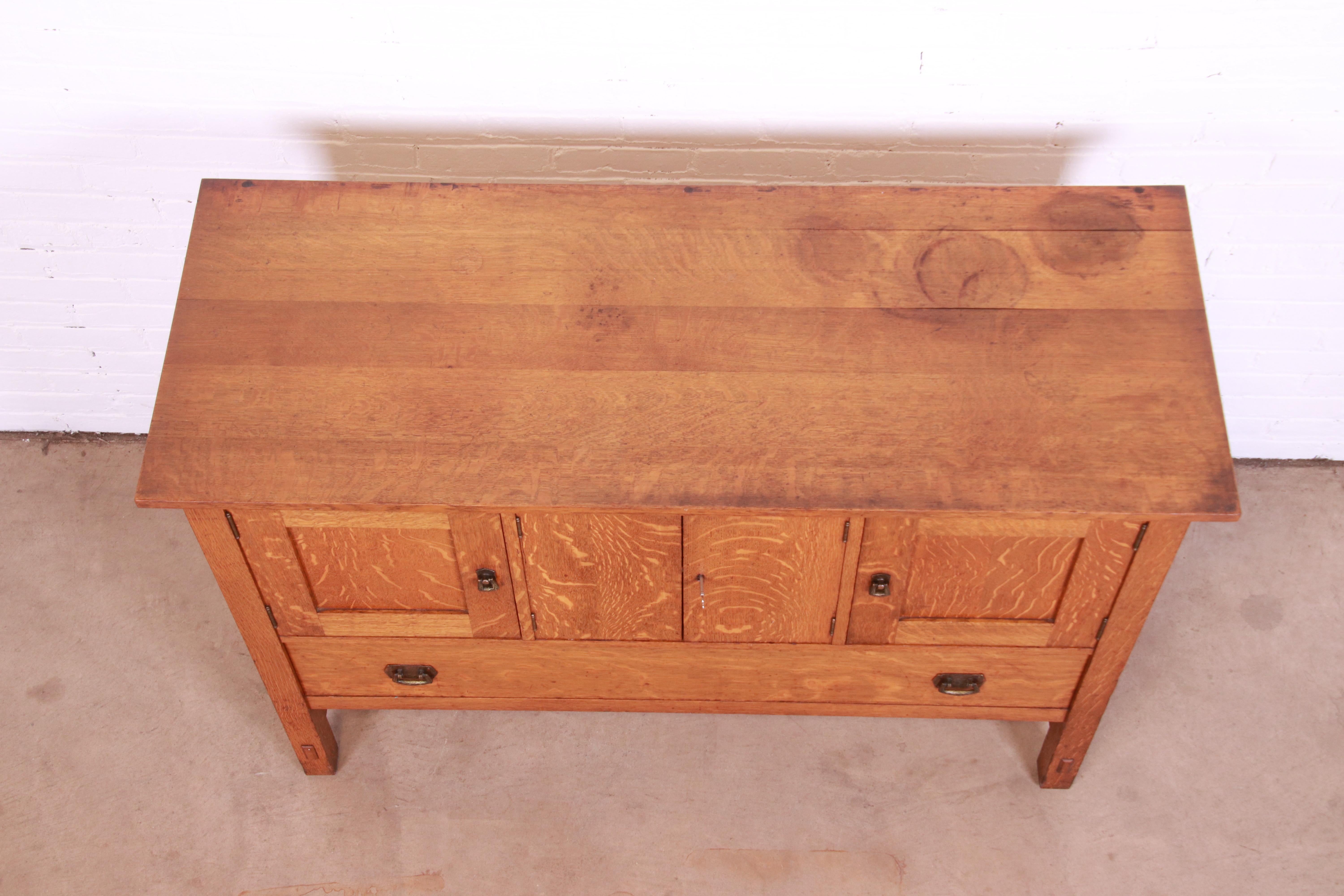 Lifetime Furniture Antique Mission Oak Arts & Crafts Sideboard, Circa 1900 4
