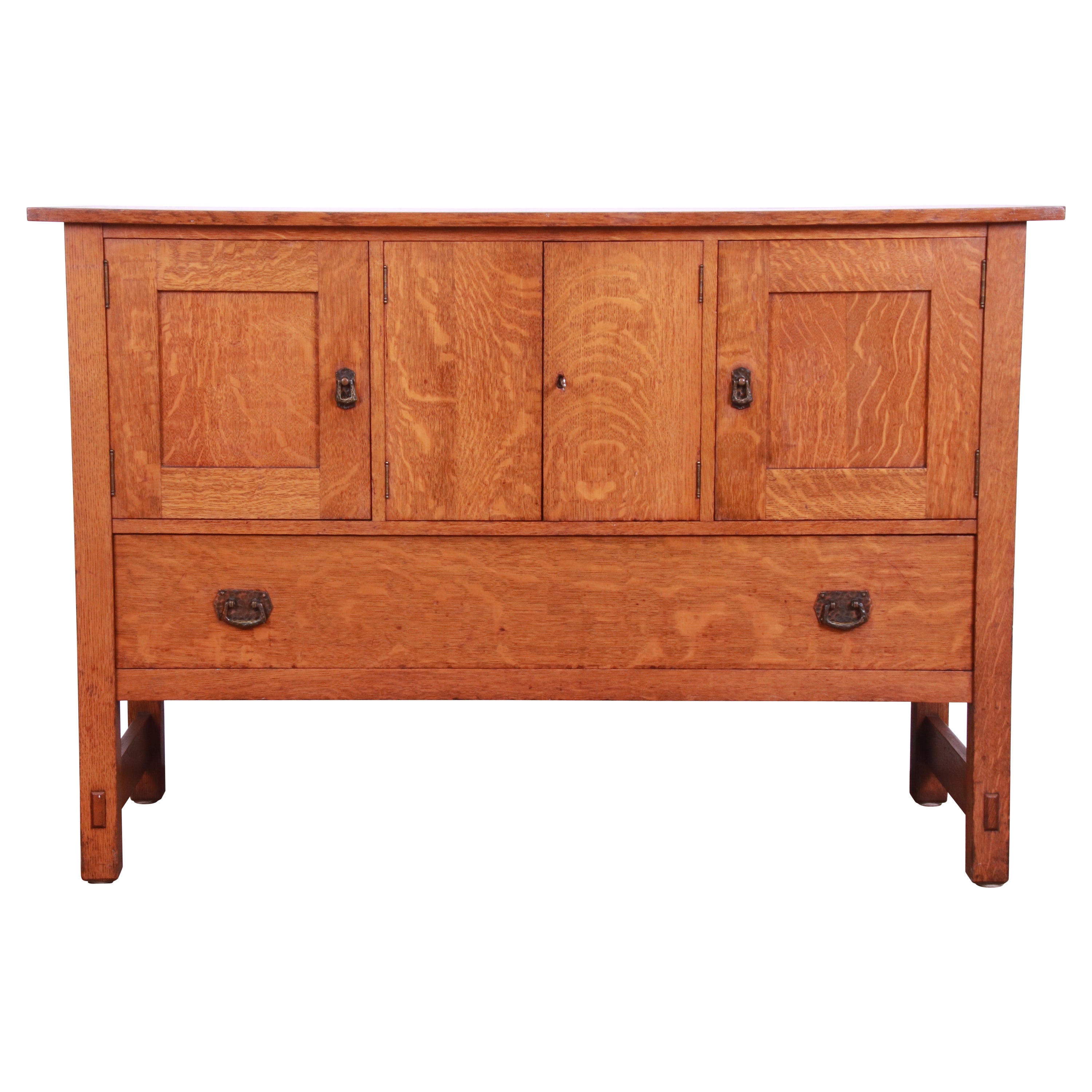 Lifetime Furniture Antique Mission Oak Arts & Crafts Sideboard, Circa 1900