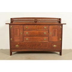 Lifetime Furniture Antique Mission Oak Arts & Crafts Sideboard, Circa 1910