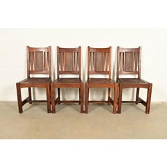Lifetime Furniture „Mission Oak and Cane“ Arts & Crafts-Esszimmerstühle, 4er-Set
