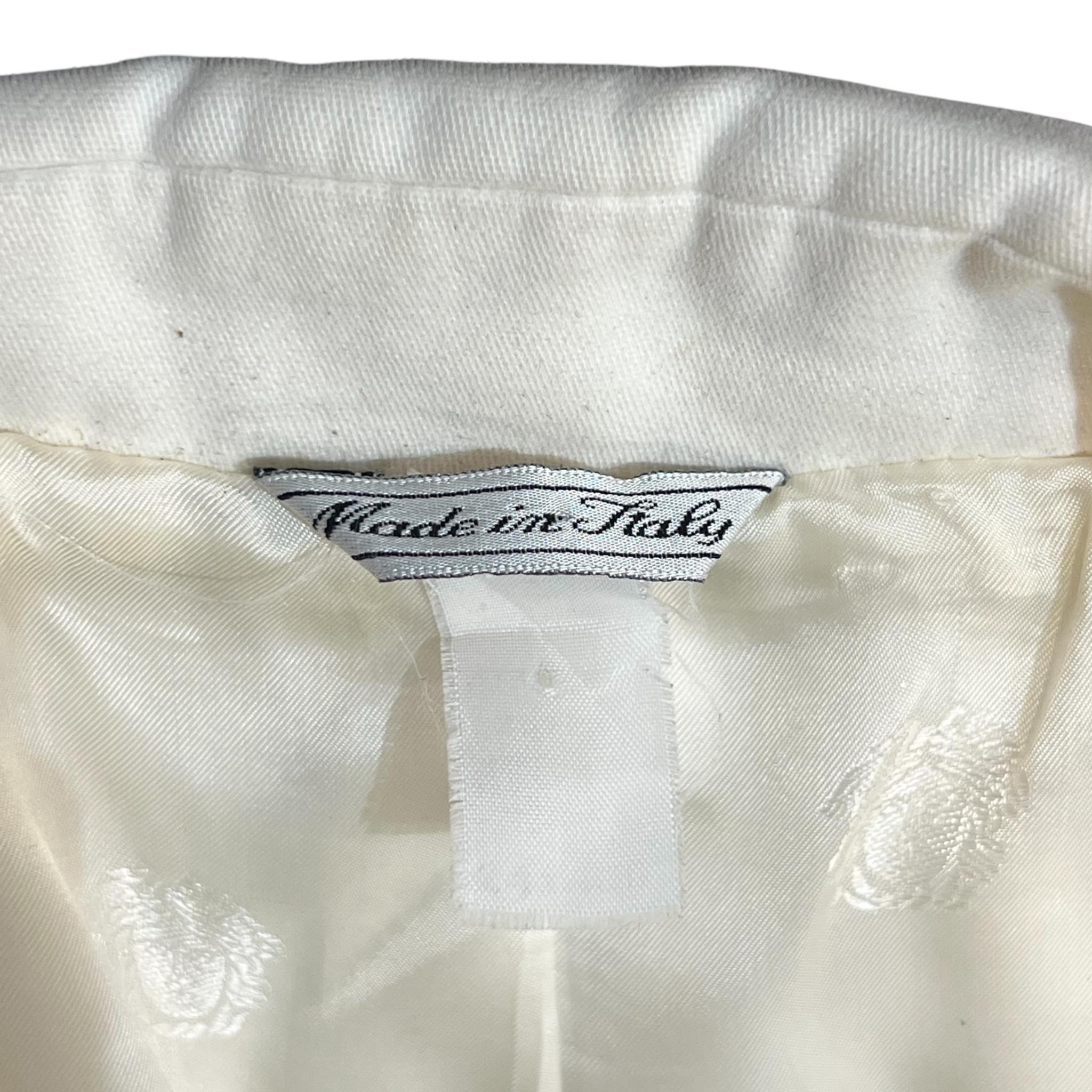 Lifetime Gianni Versace Couture 1990's Elfenbeinfarbener Wollmantel mit Lederbesatz (Grau) im Angebot