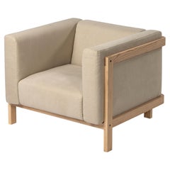 Minimalistischer moderner Loungesessel LIFT  Oak Wood - Stoff gepolstert