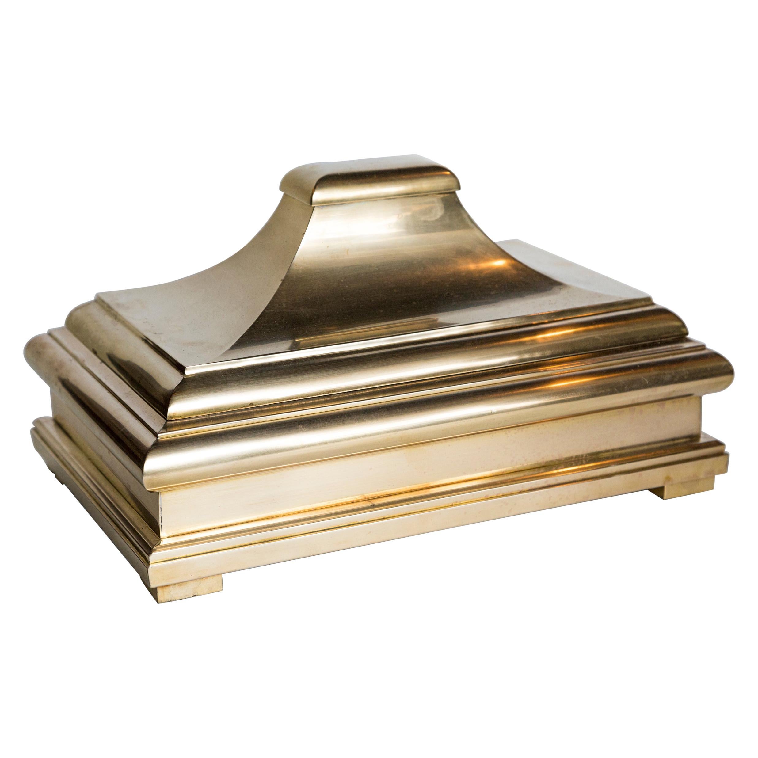 Lift Top Polished Bronze Box