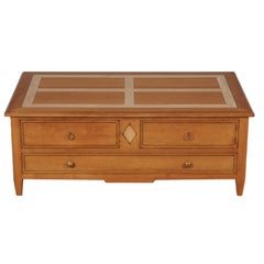 Tavolino provinciale sollevabile per TV in legno massello di Oak