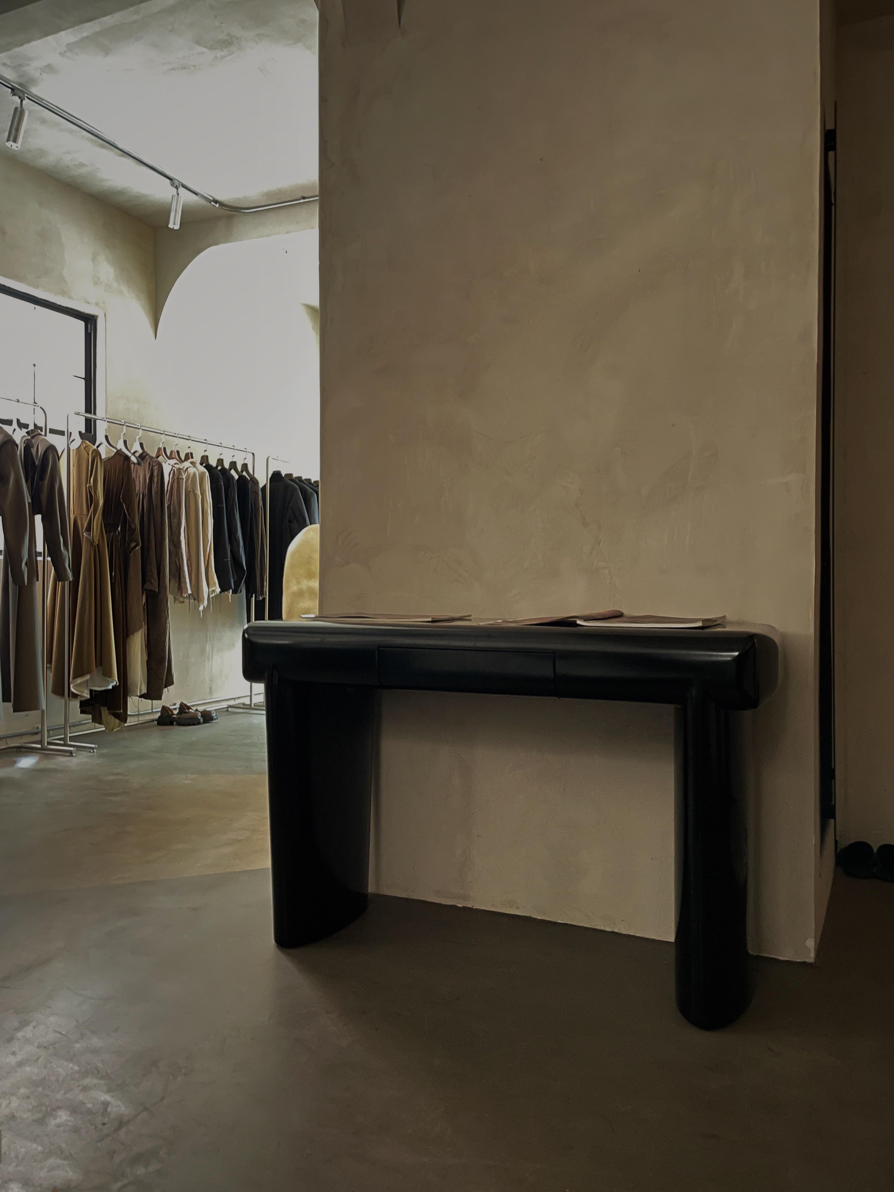 Organic Design, Black Working Desk in MDF Frame, with drawer by kar For Sale 4