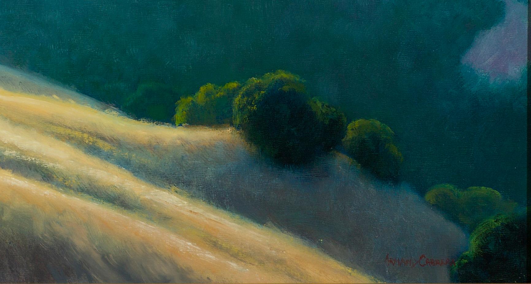 Central American Lifting Fog, Californian Landscape, Armand Cabrera Oil on Canvas