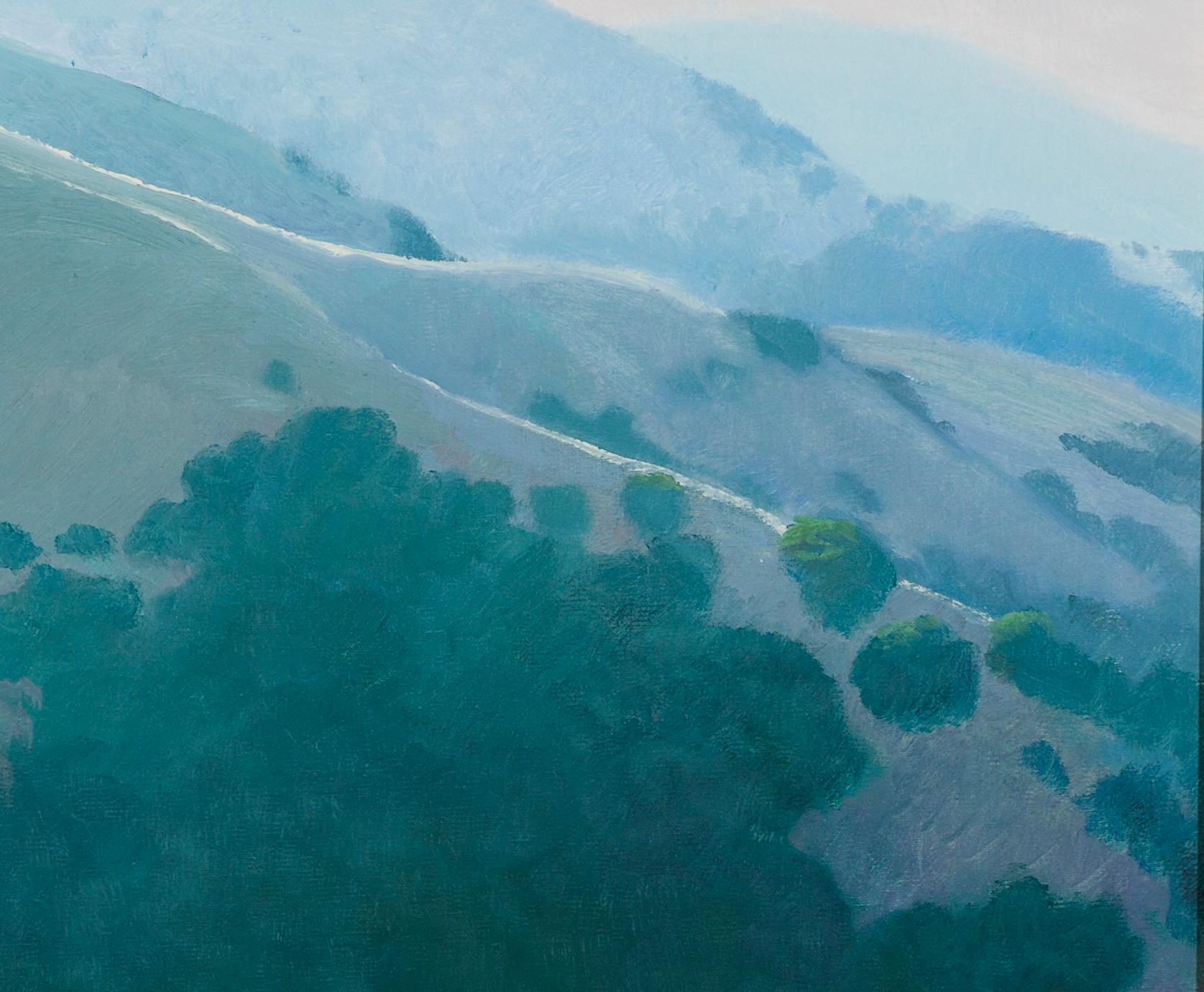 Painted Lifting Fog, Californian Landscape, Armand Cabrera Oil on Canvas