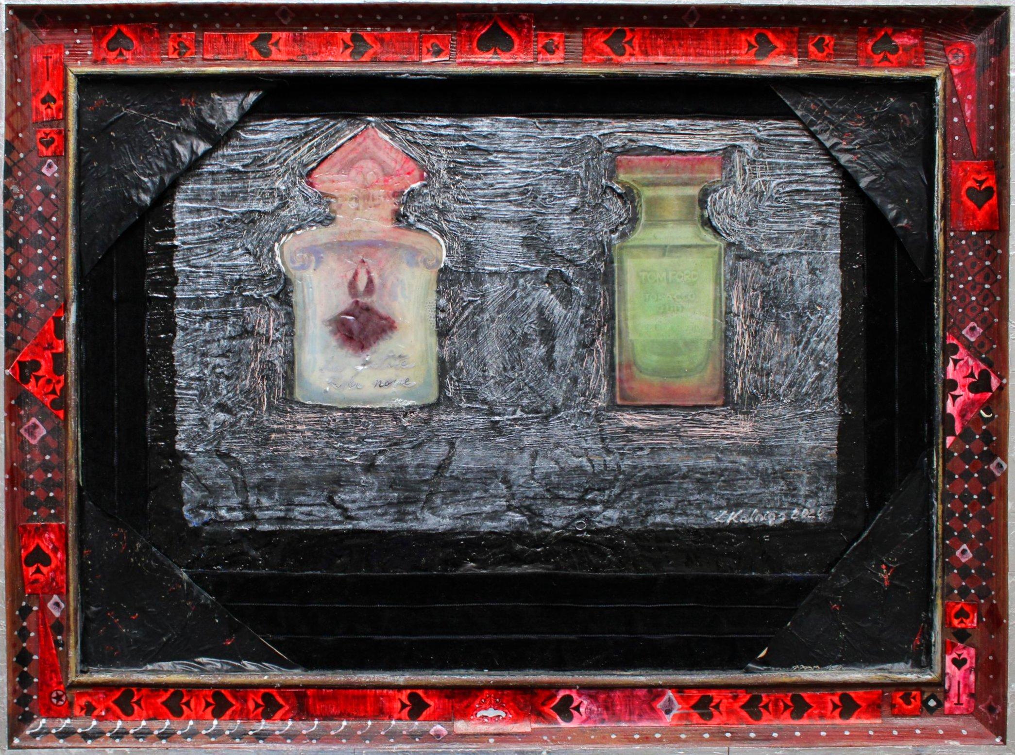Guerlain & Tom Ford. Canvas/mixed media, 25x35 cm