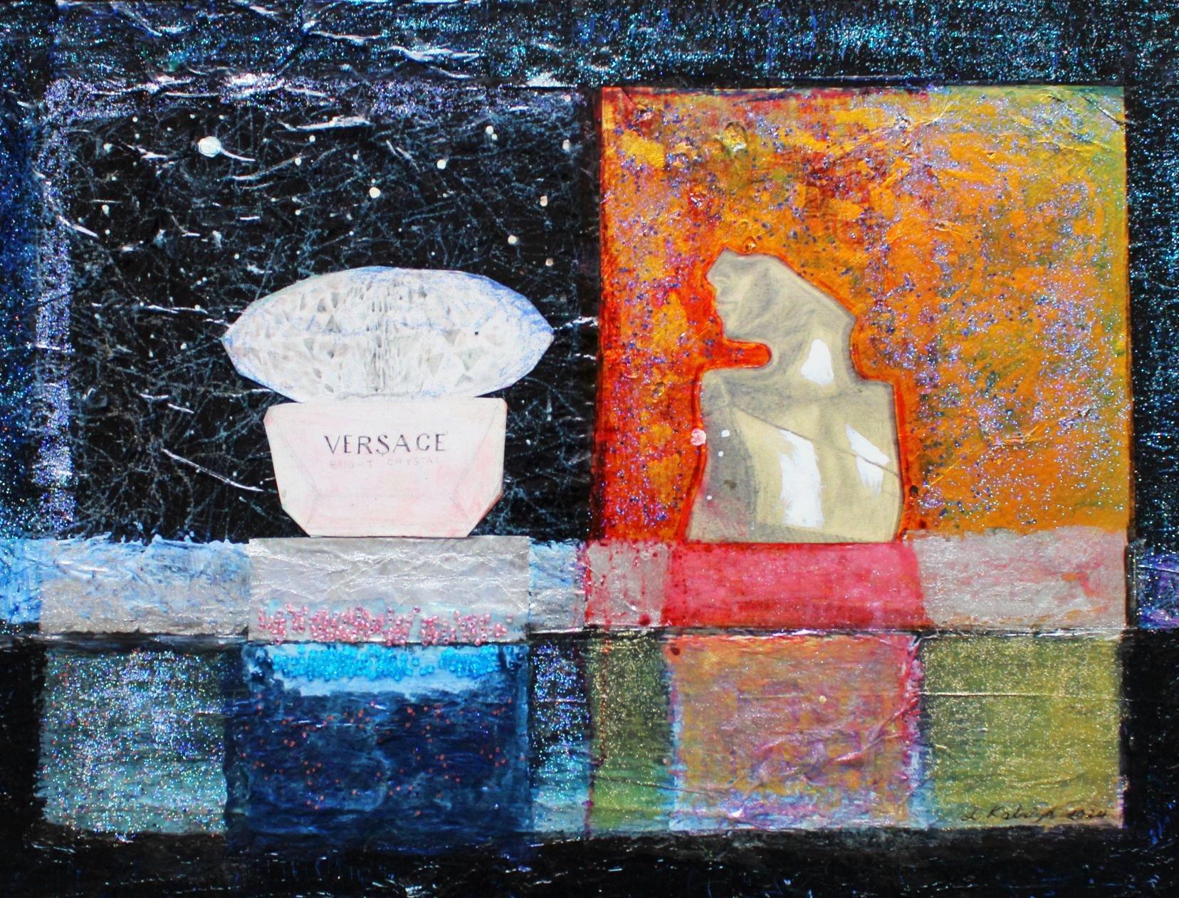 Versace&Eilish. 2024. Canvas/mixed media, 30x40 cm