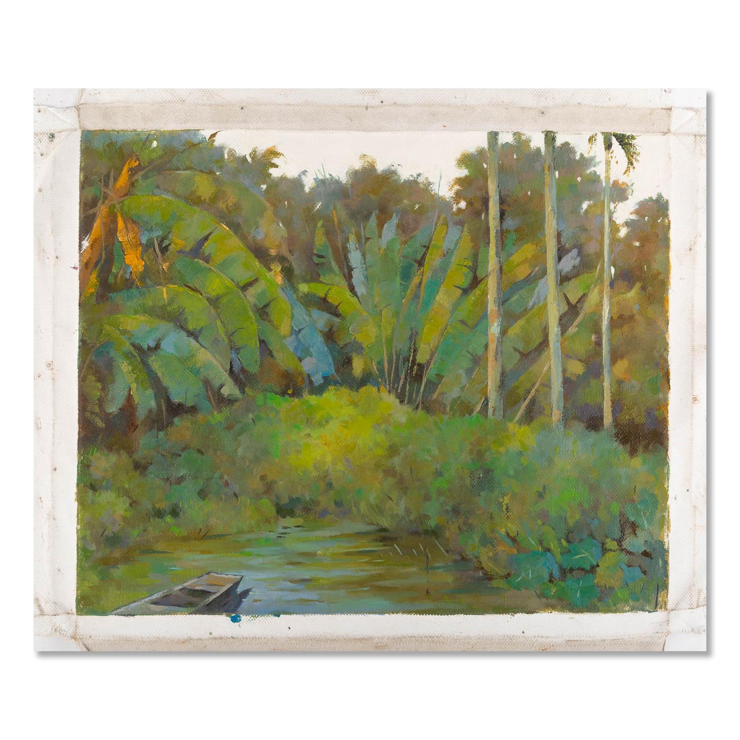LiGang Wang Landschaft, Original-Ölgemälde „Morning“, Original – Painting von Ligang Wang