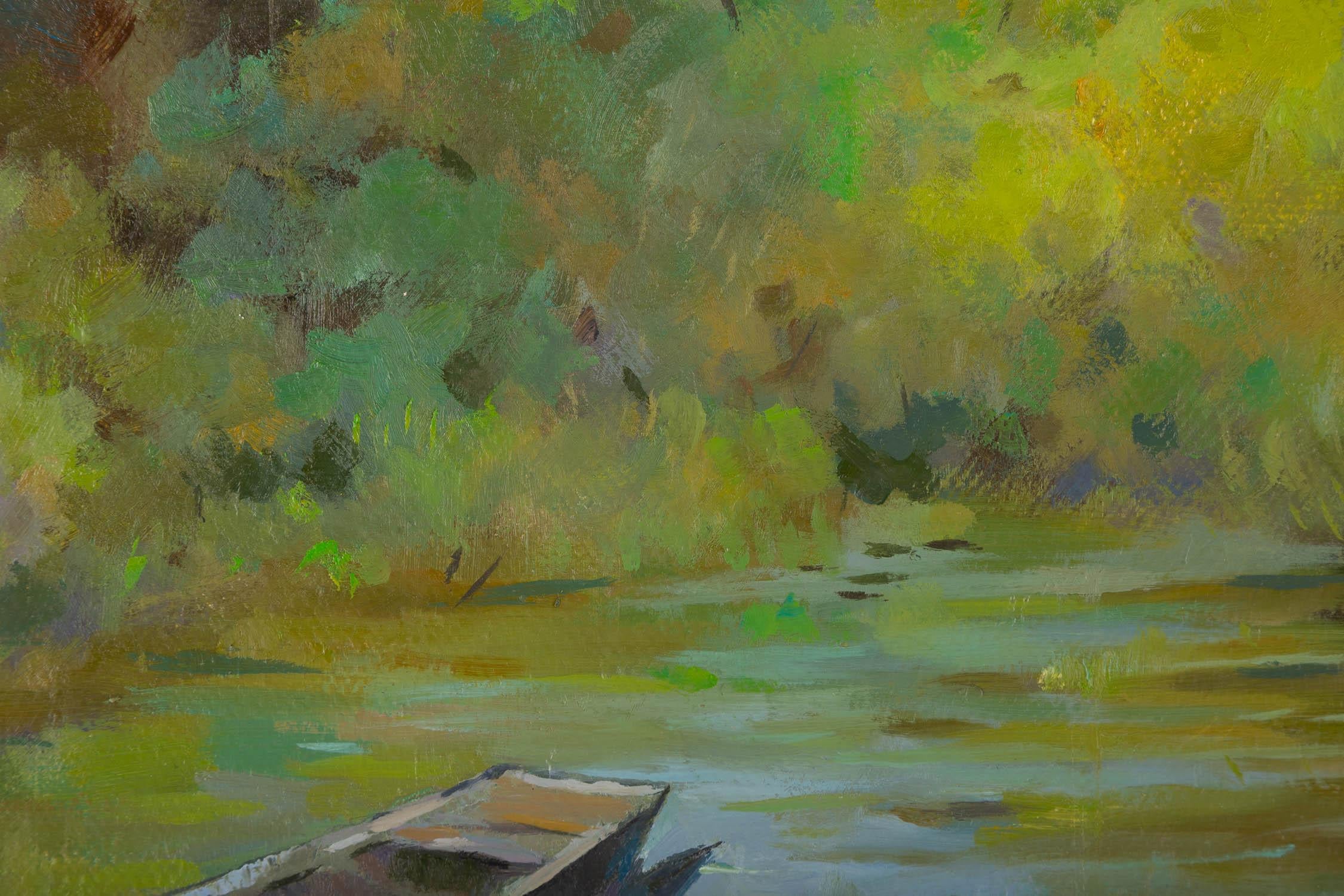 LiGang Wang Landschaft, Original-Ölgemälde „Morning“, Original im Angebot 2
