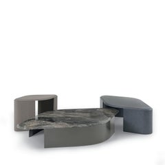 LIGEA Arabescato orobico Marble and metal structure Coffee Table
