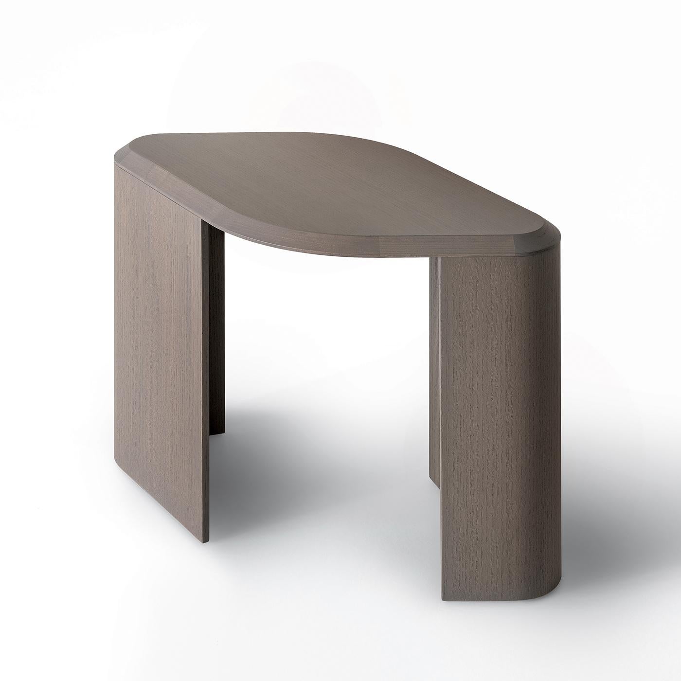 Ligea Oval Gray Ash Wood Side Table For Sale 3