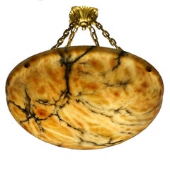 Light Amber Alabaster Grand Fixture, Sweden, 1930