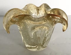 Light Amber Murano Pulegoso Bowl