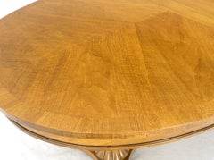 Light American Walnut  Fluted Tripod Bases 2x17"  Leaf Banded Oval Dining Table