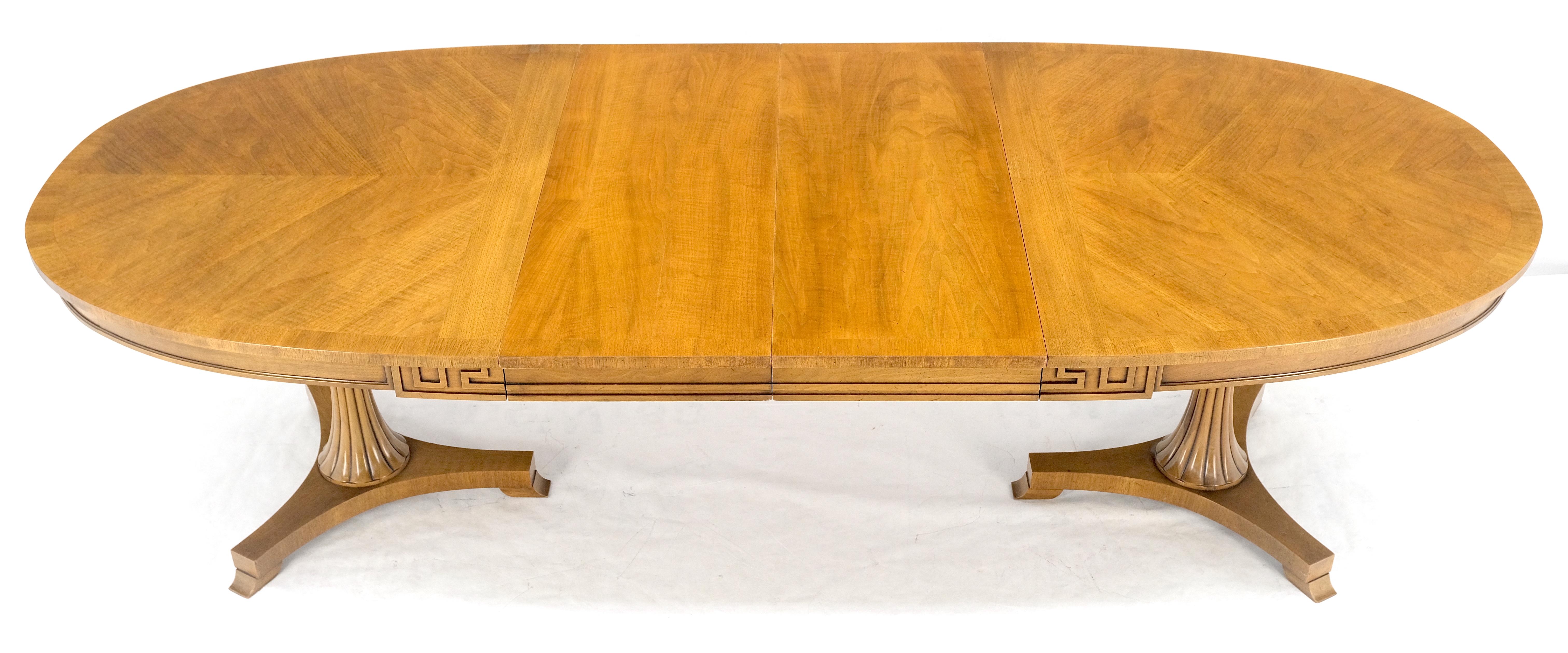 Mid-Century Modern Light American Walnut  Fluted Tripod Bases 2x17