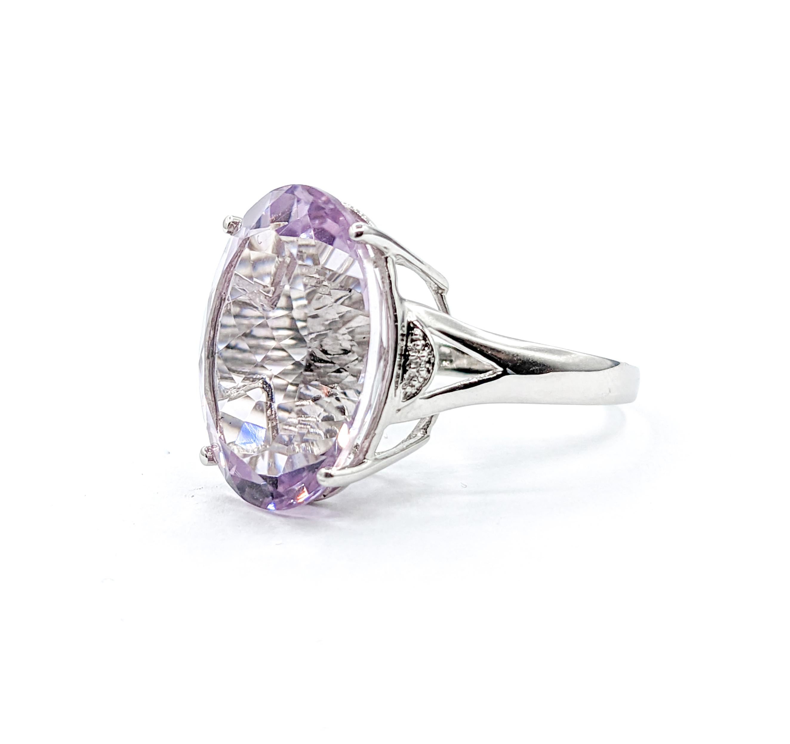 Women's Light Amethyst & Diamond Cocktail Ring For Sale