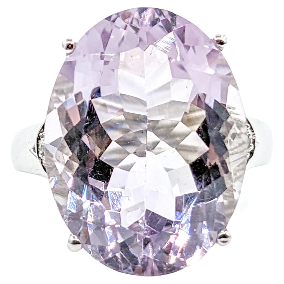 Light Amethyst & Diamond Cocktail Ring For Sale