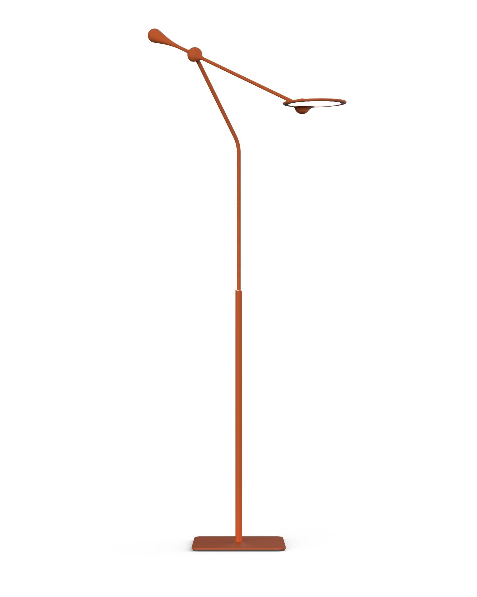 Chinese Light and Contrast, Trapeze LED Floor Lamp, Orange For Sale