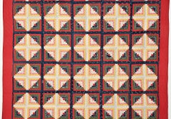 Light and Dark Calico Log Cabin Quilt