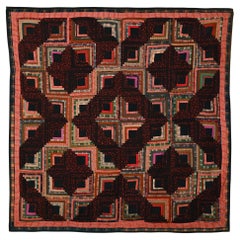 Light and Dark Log Cabin Quilt
