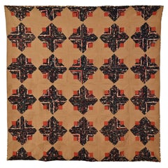 Log Cabin Quilt aus heller und dunkler Wolle