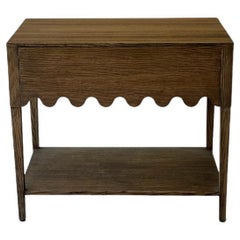 Light and Dwell Charli Wave Scalloped Oak Nightstand with Drawer