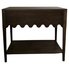 Light and Dwell Charli Wave Scalloped Oak Nightstand with Drawer