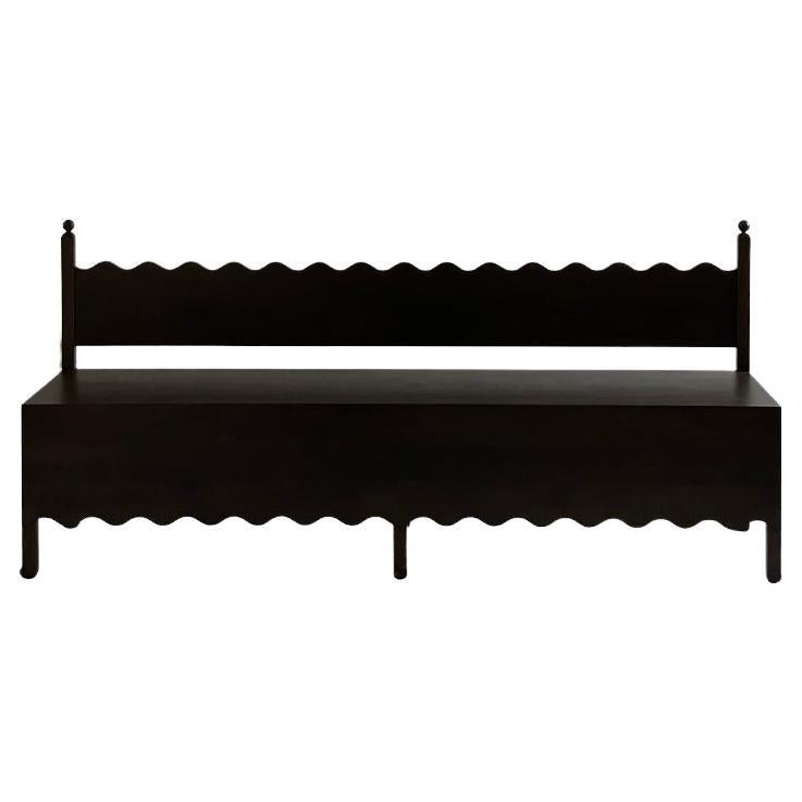 Light and Dwell Piper Wave Scalloped 80" Bench For Sale