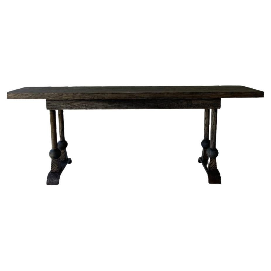 Light and Dwell Wood Ruby Console Table with Ball Finial Detail For Sale