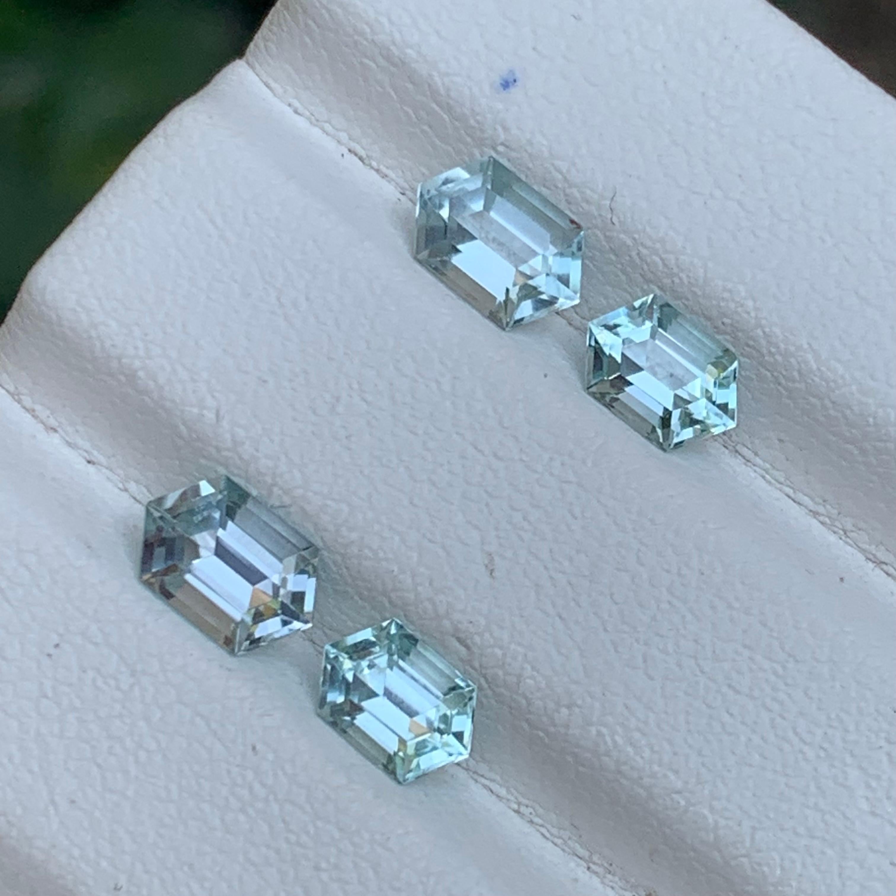 Light Aqua Sea-foam Natural Tourmaline Earrings Loose Gemstone Pairs 3.05 Carat in vendita 5