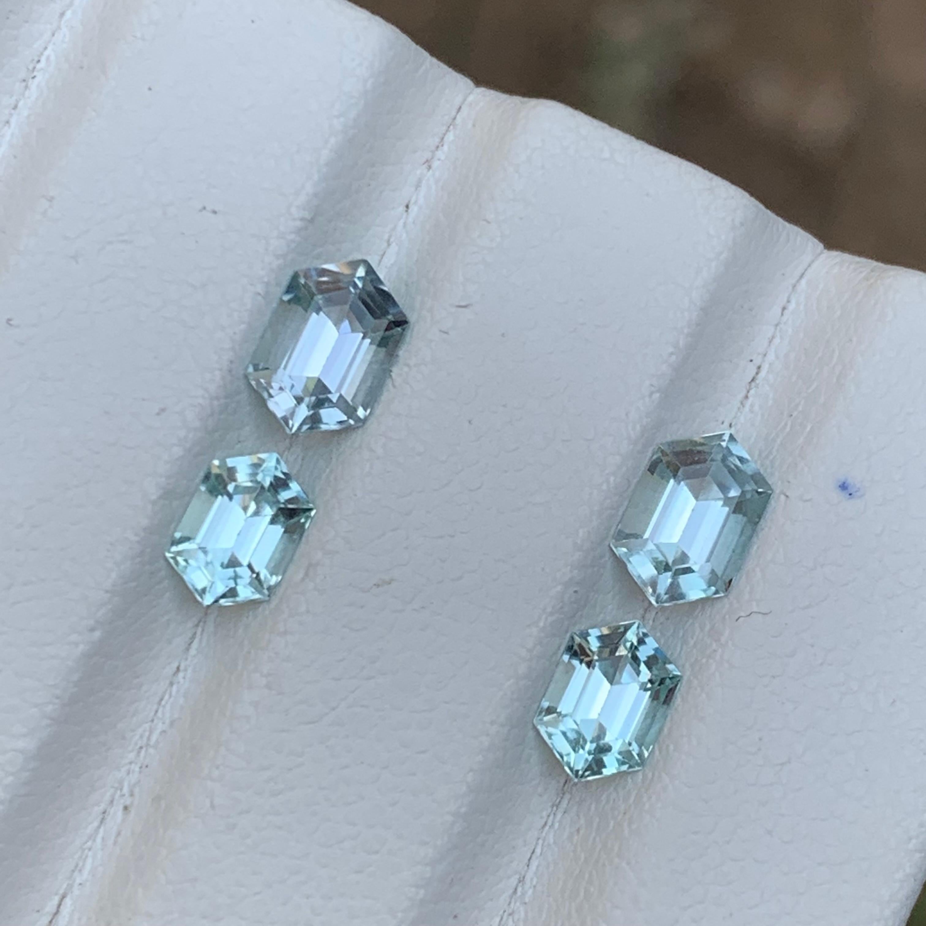 Light Aqua Sea-foam Natural Tourmaline Earrings Loose Gemstone Pairs 3.05 Carat in vendita 6