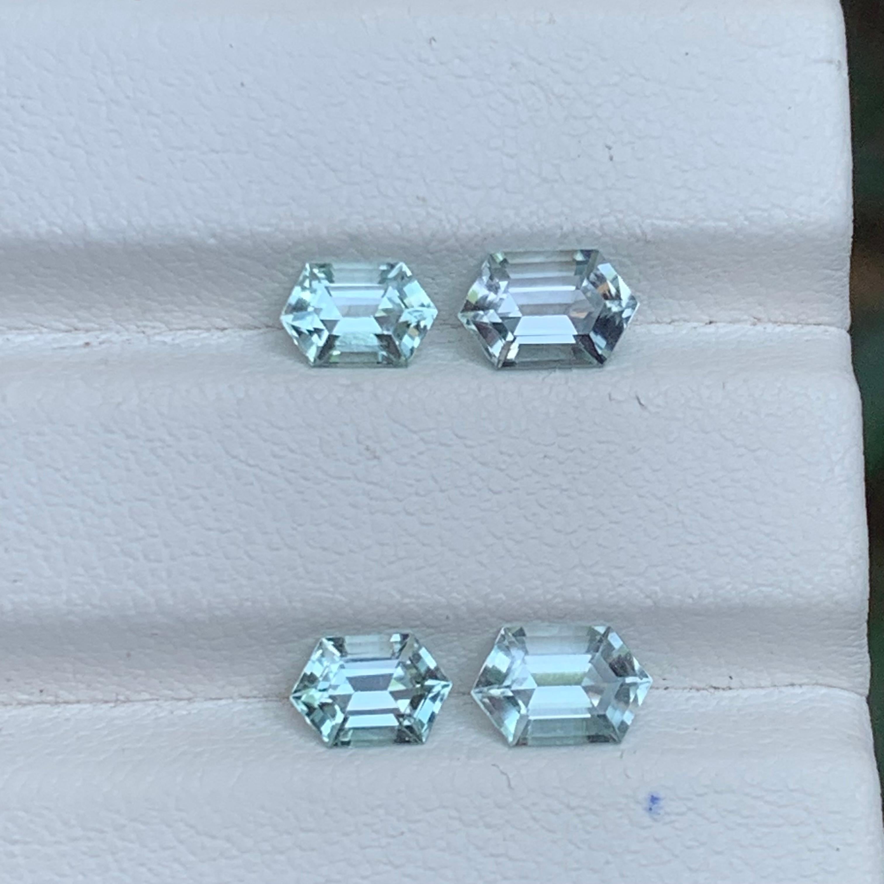Light Aqua Sea-foam Natural Tourmaline Earrings Loose Gemstone Pairs 3.05 Carat in vendita 1