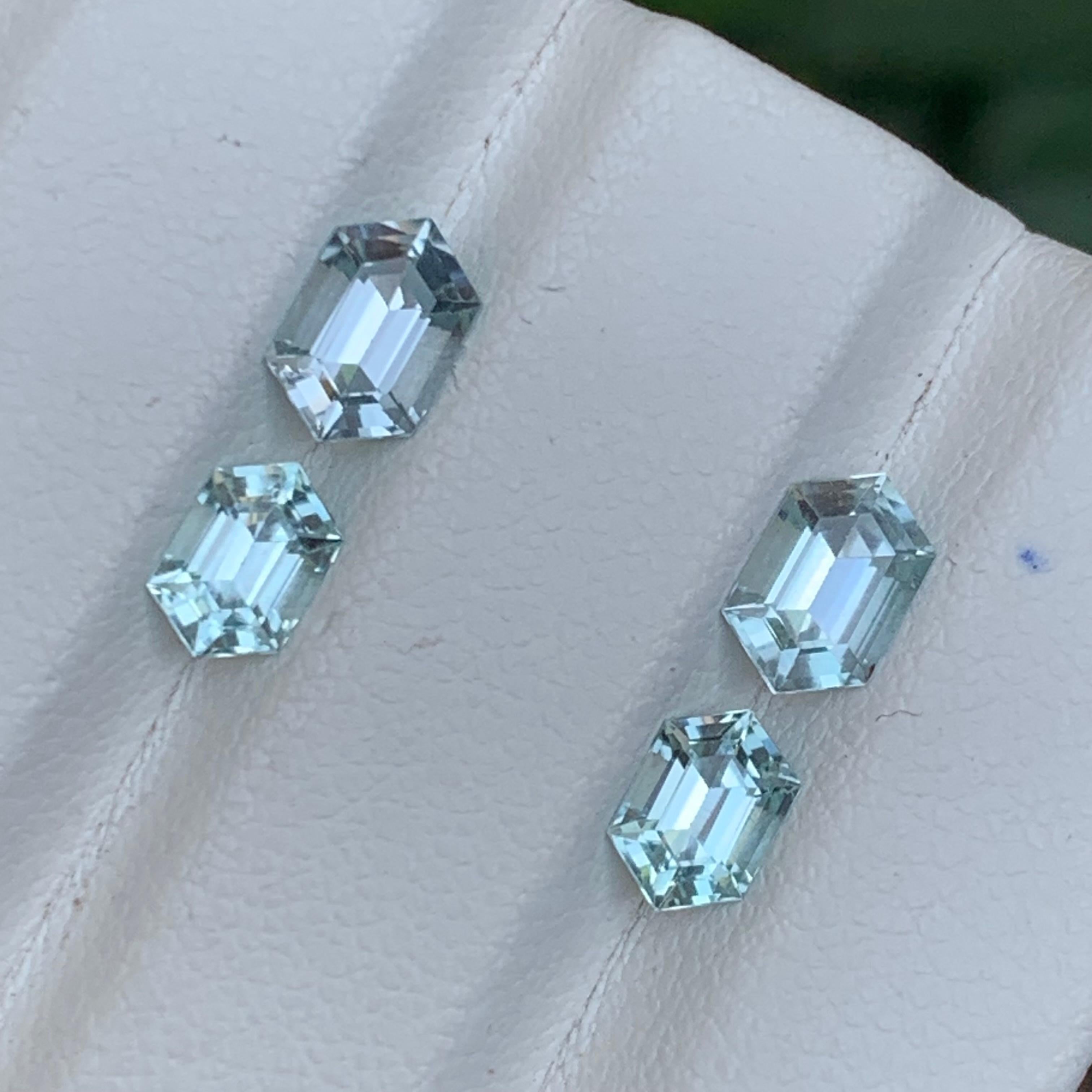 Light Aqua Sea-foam Natural Tourmaline Earrings Loose Gemstone Pairs 3.05 Carat in vendita 2