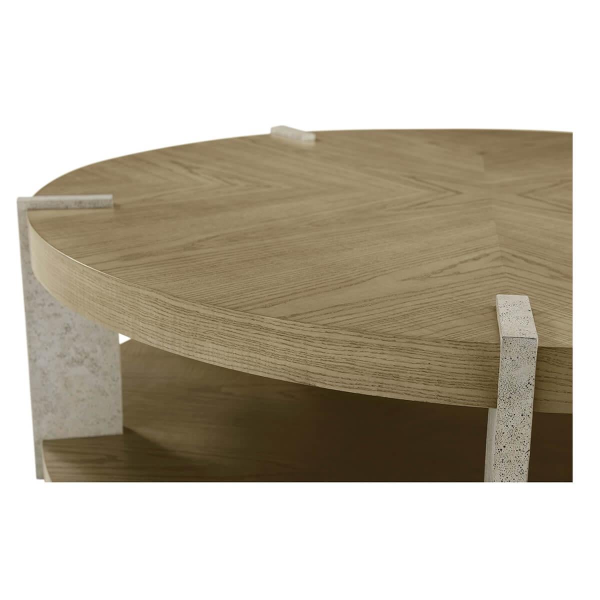 Modern Light Ash Round Coffee Table For Sale