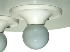 "Light Ball" Castiglioni by Flos Italian Design White Flush Mont Pair of Lamps