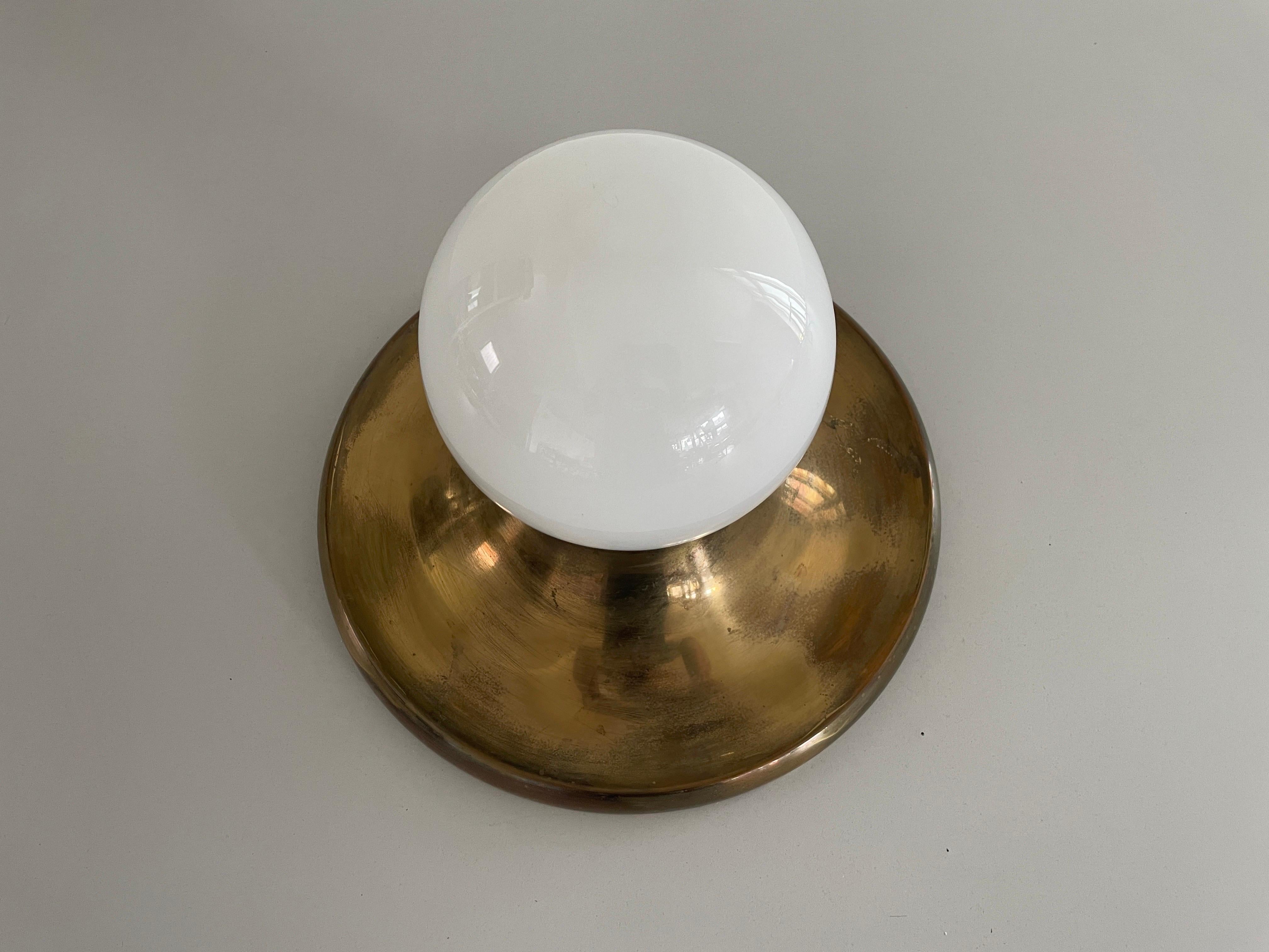 Ottone Lampada da soffitto 'Light Ball' di A. Castiglioni & A. Giacomo per Flos, anni '60, Italia