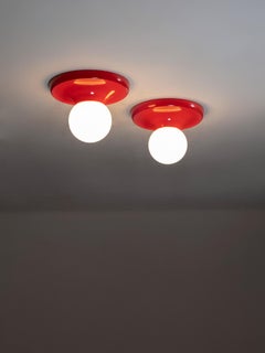 Lámpara de pared / techo "Light Ball" roja de Castiglioni para Flos, Italia, años 60