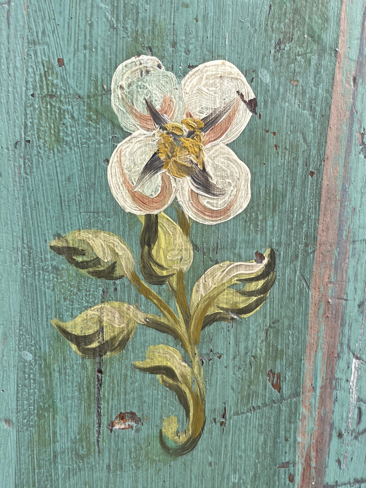 Light Blu Floral Painted Cupboard, Tyrol, 1711 10