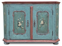 Armoire peinte à fleurs bleu clair, Tyrol, 1711