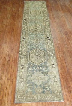 Light Blue Persian Malayer Runner, 20th Century