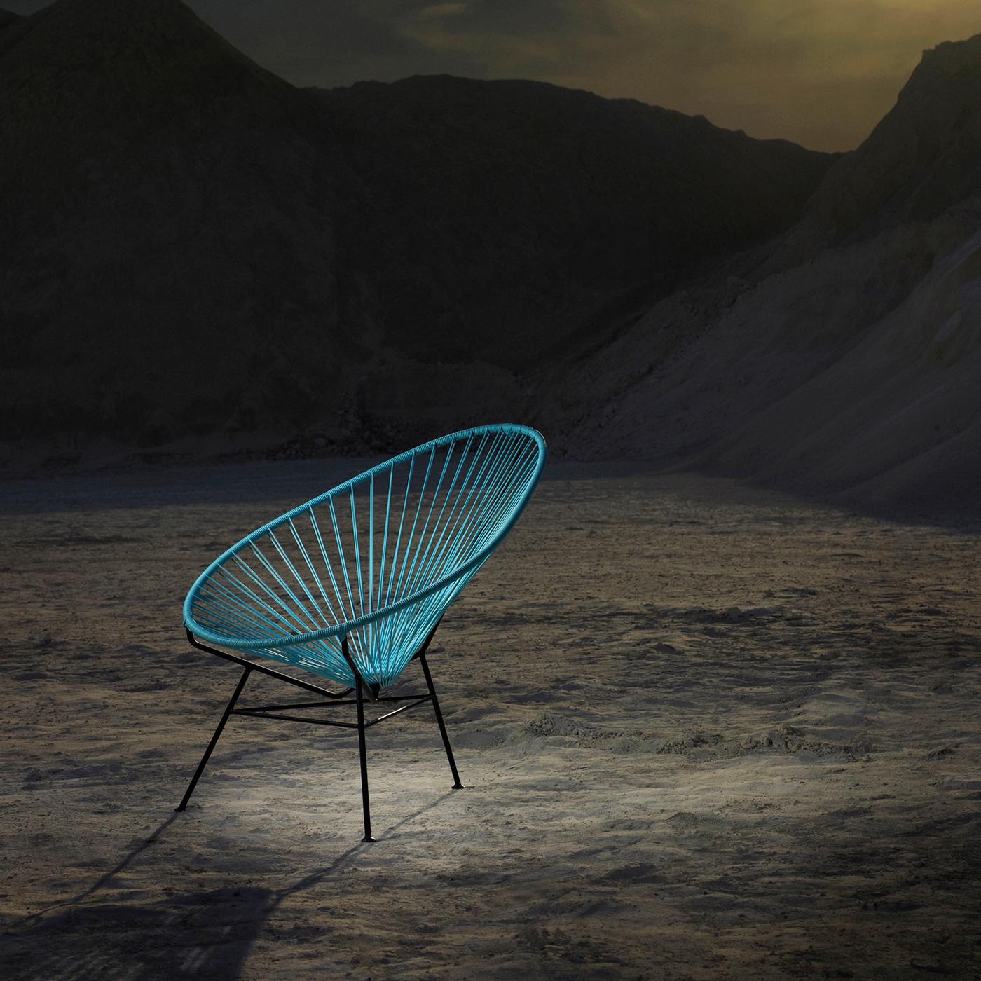 Hellblauer Acapulco-Stuhl von OK Design (Dänisch) im Angebot