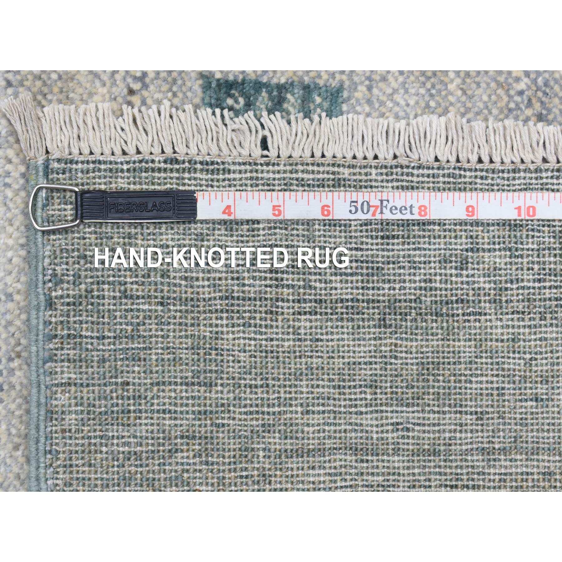 Hellblauer Afghan Kashkuli Gabbeh Design Handgeknüpfter Teppich aus reiner Wolle 9'0