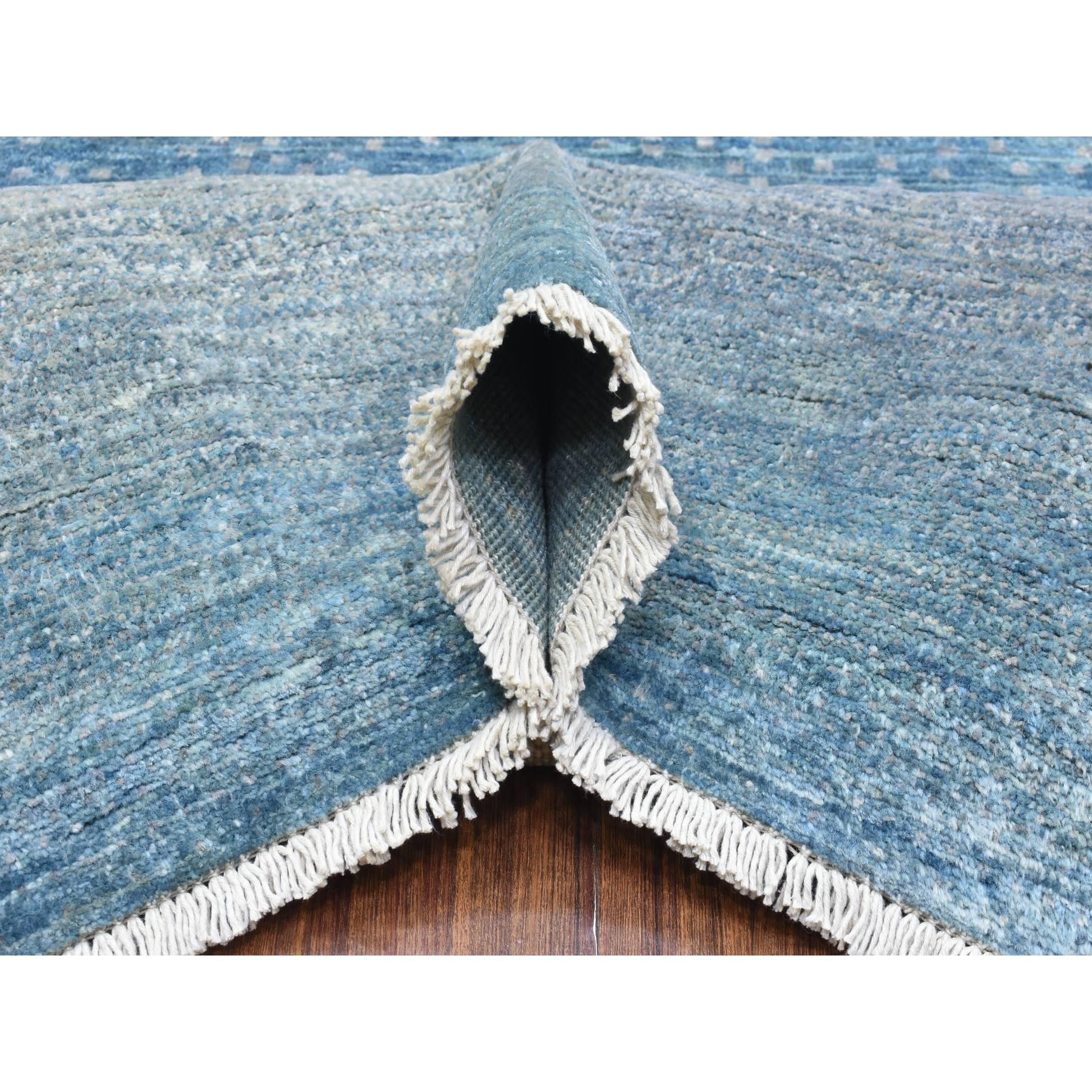 Hellblauer Afghan Kashkuli Gabbeh Design Handgeknüpfter Teppich aus reiner Wolle 9'0