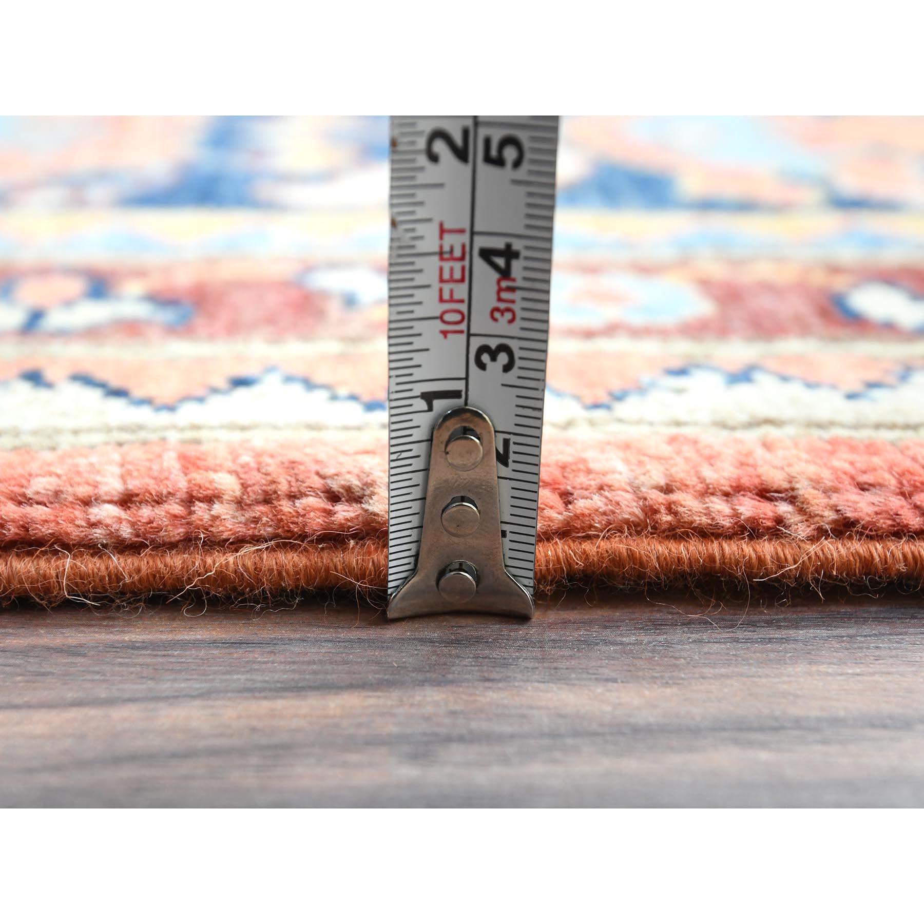 Tapis Peshawar bleu clair noué à la main avec motif Serapi Heriz 9'x11'10