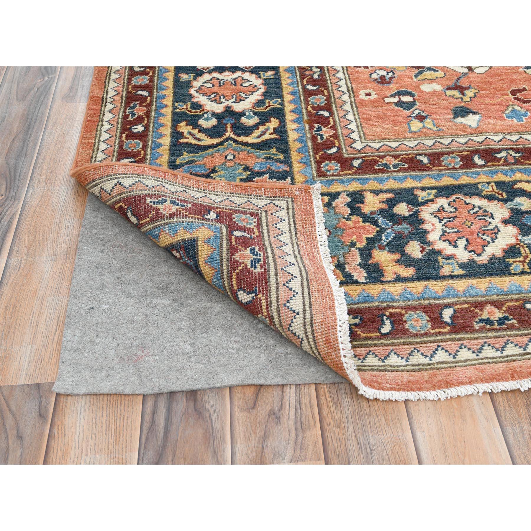 Noué à la main Tapis Peshawar bleu clair noué à la main avec motif Serapi Heriz 9'x11'10