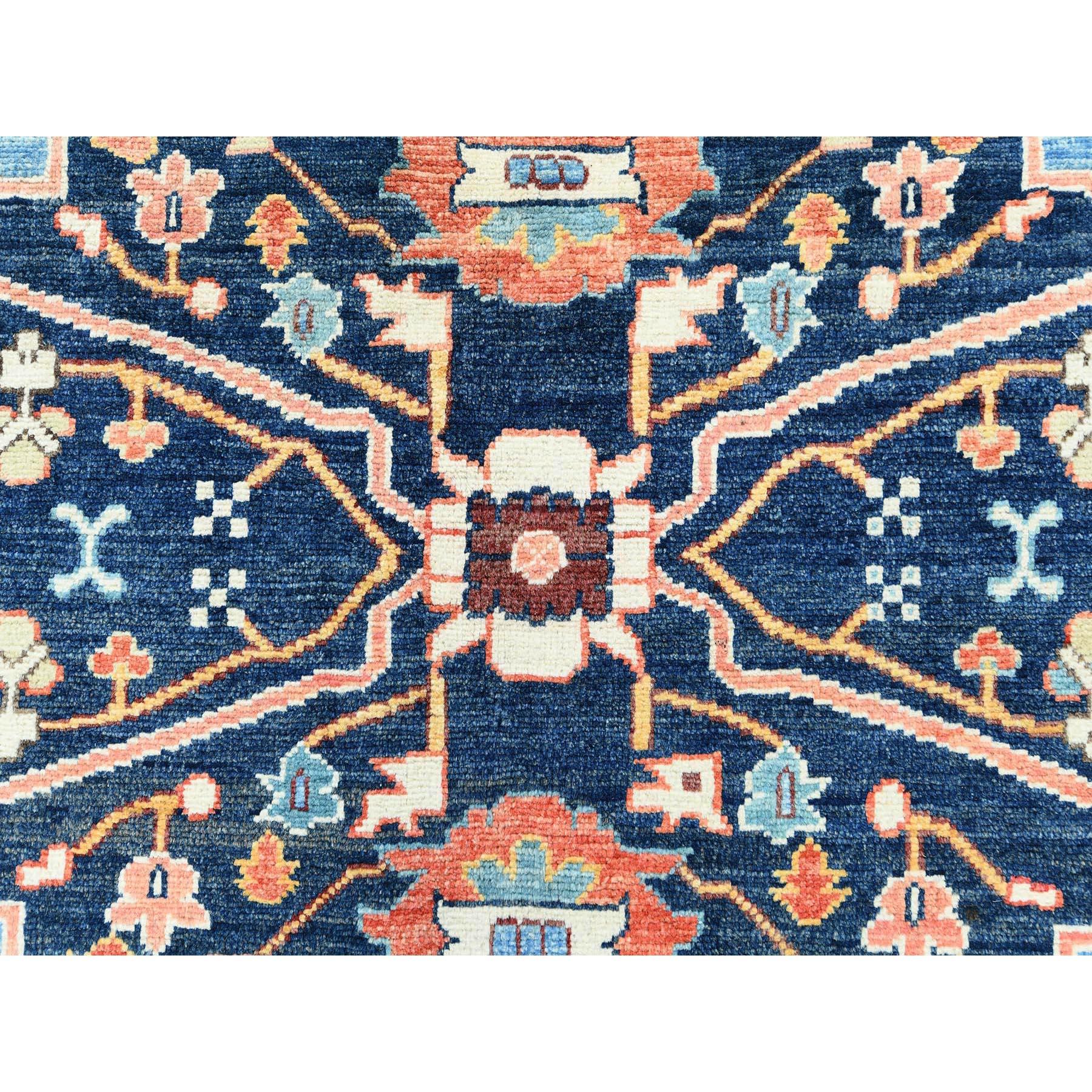 Tapis Peshawar bleu clair noué à la main avec motif Serapi Heriz 9'x11'10
